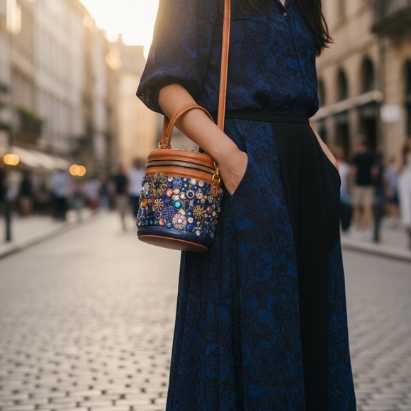 Handmade to order! Embellished Bucket Bag! - Picture 2 of 8